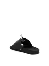Lace Up Pool Slides in Black Top View | MAISON MARGIELA