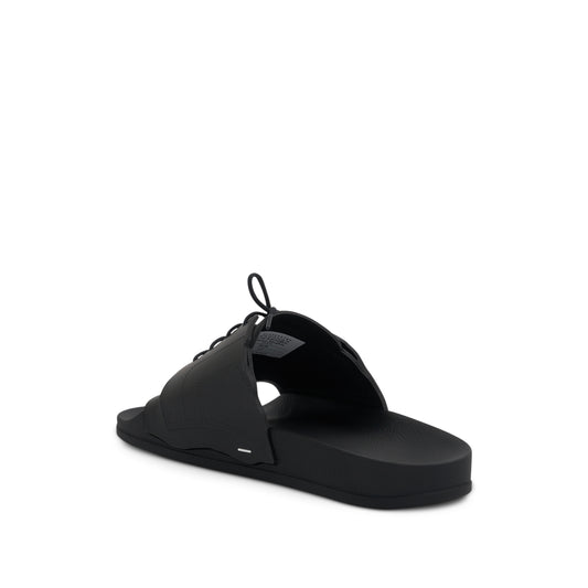 Lace Up Pool Slides in Black