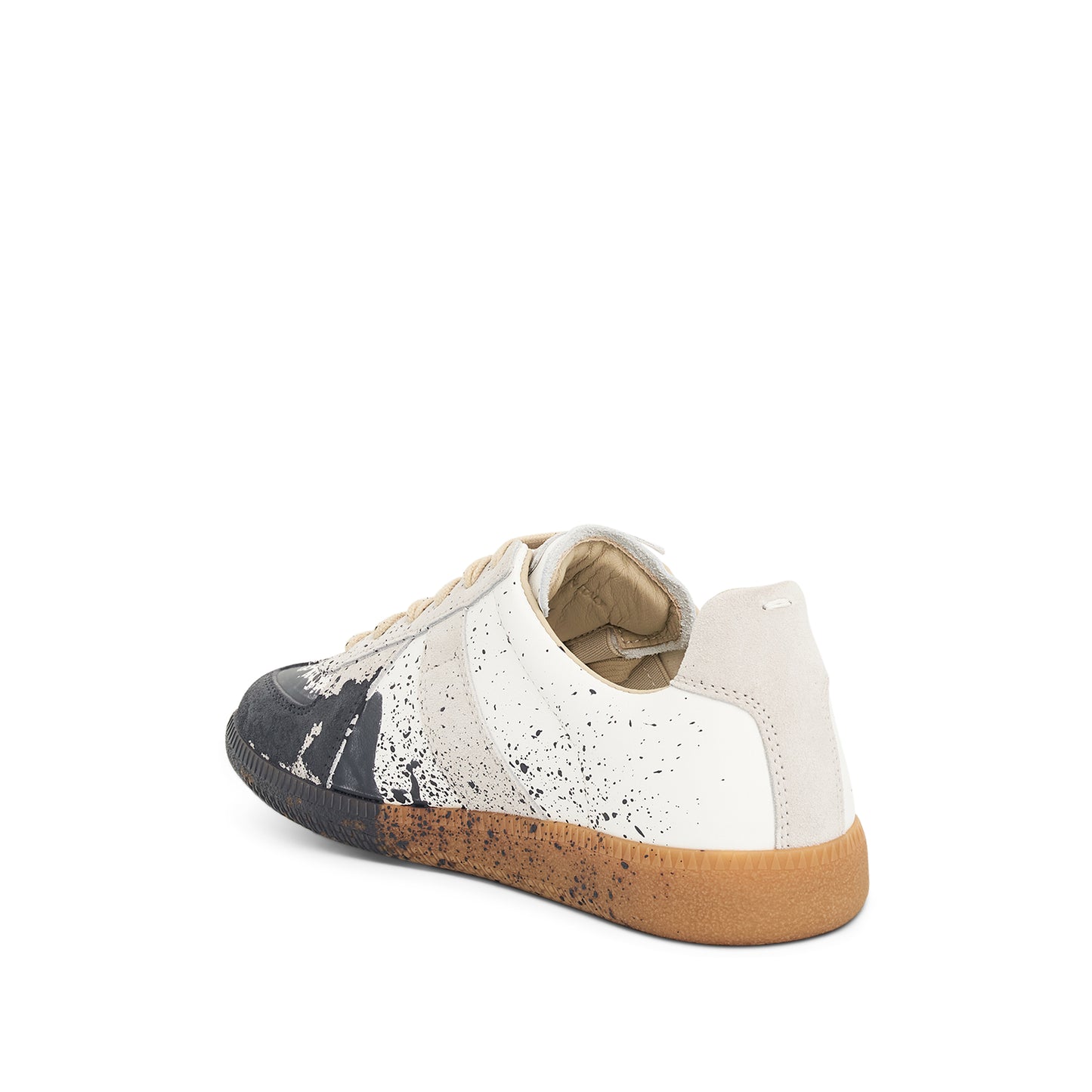 Replica Paint Splatter Sneaker in White/Pewter