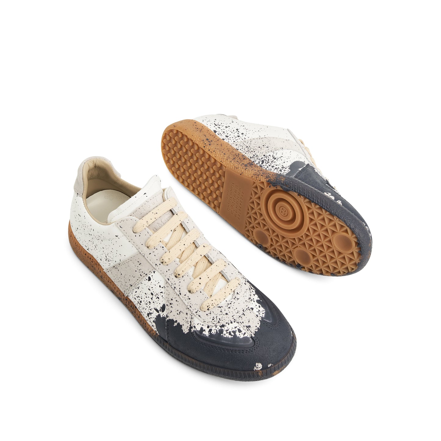 Replica Paint Splatter Sneaker in White/Pewter