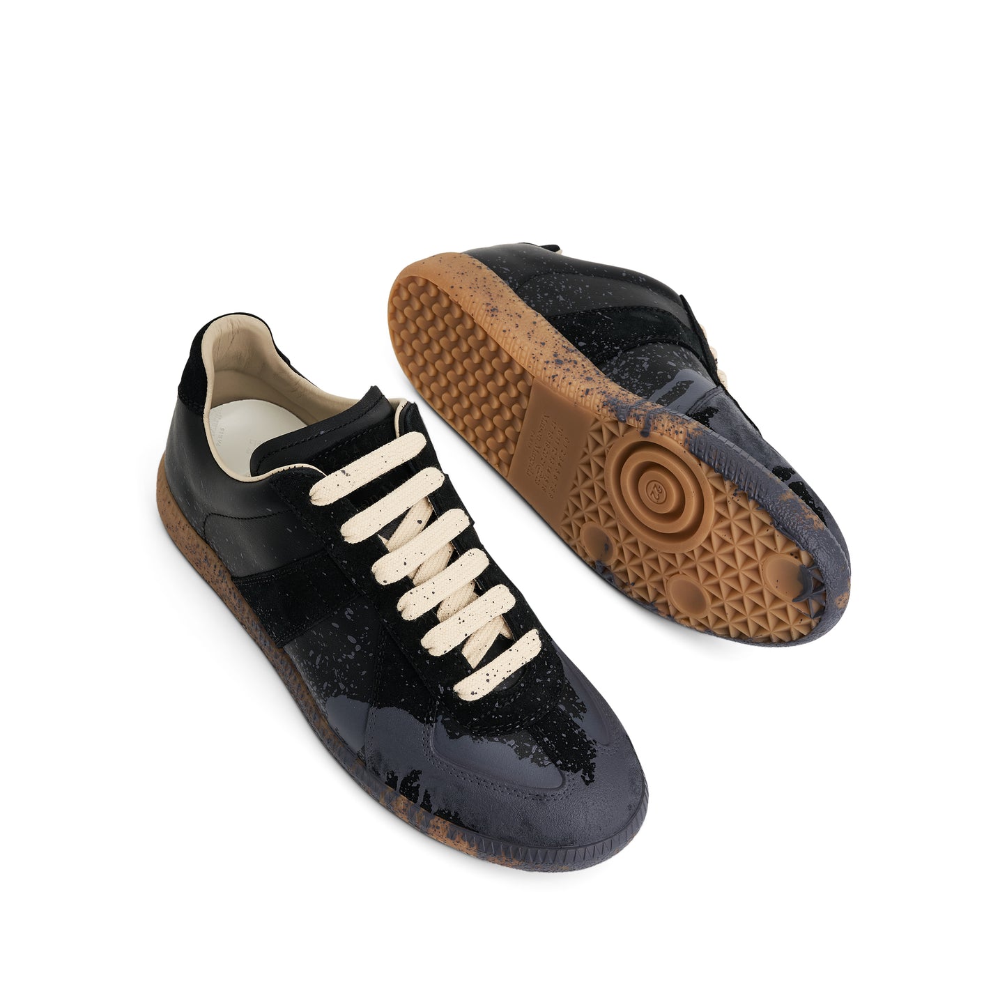 Women Replica Paint Drop Sneaker in Black/Pewter