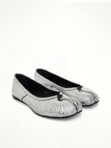 Tabi Mirror Ballerina Shoes in Silver