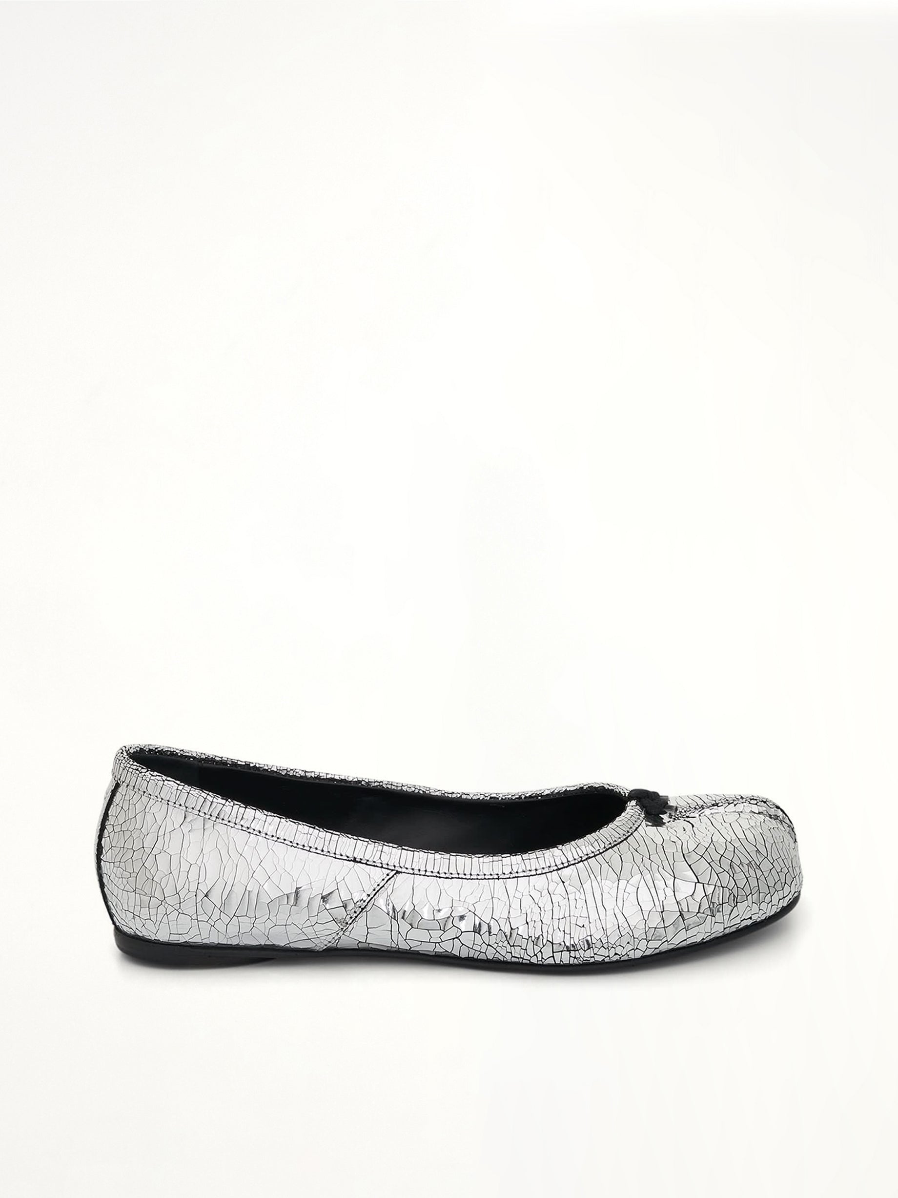 Tabi Mirror Ballerina Shoes in Silver