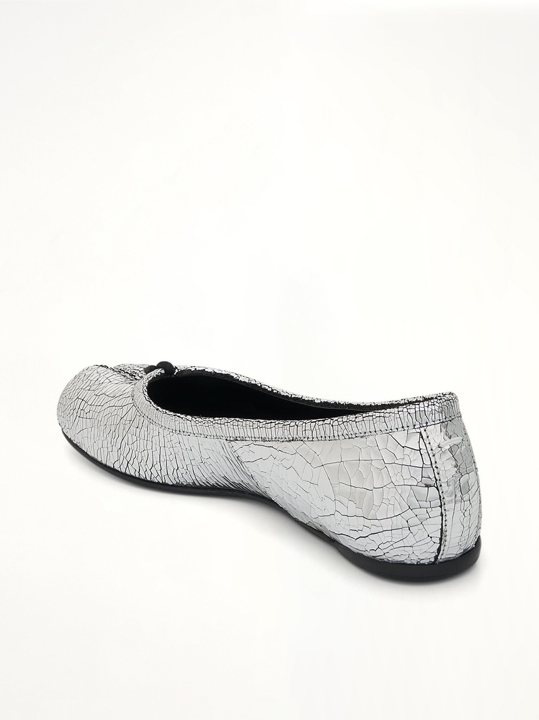 Tabi Mirror Ballerina Shoes in Silver