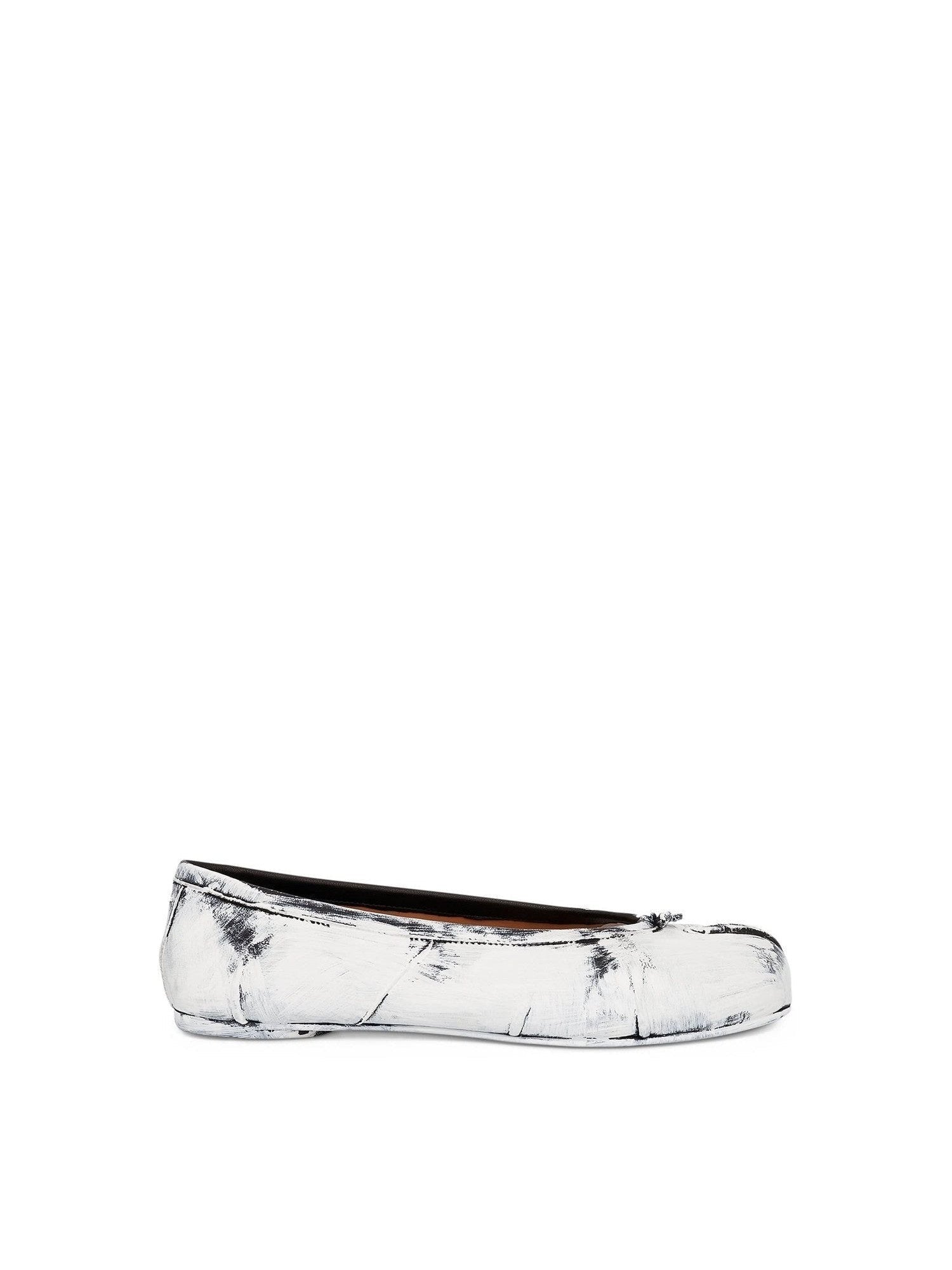 New Tabi Ballerina Shoes in Black/White Side View | MAISON MARGIELA