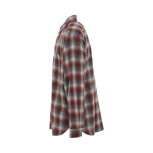 Long Sleeve Check Shirt in Rust