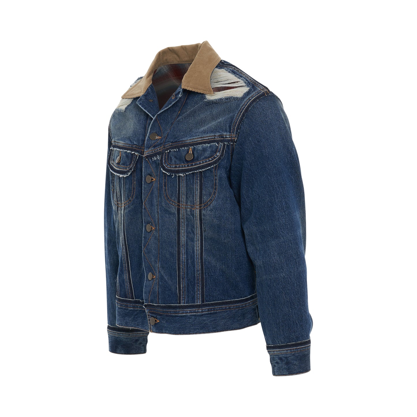 Oversize Deconstruction Cut-Out Denim Jacket