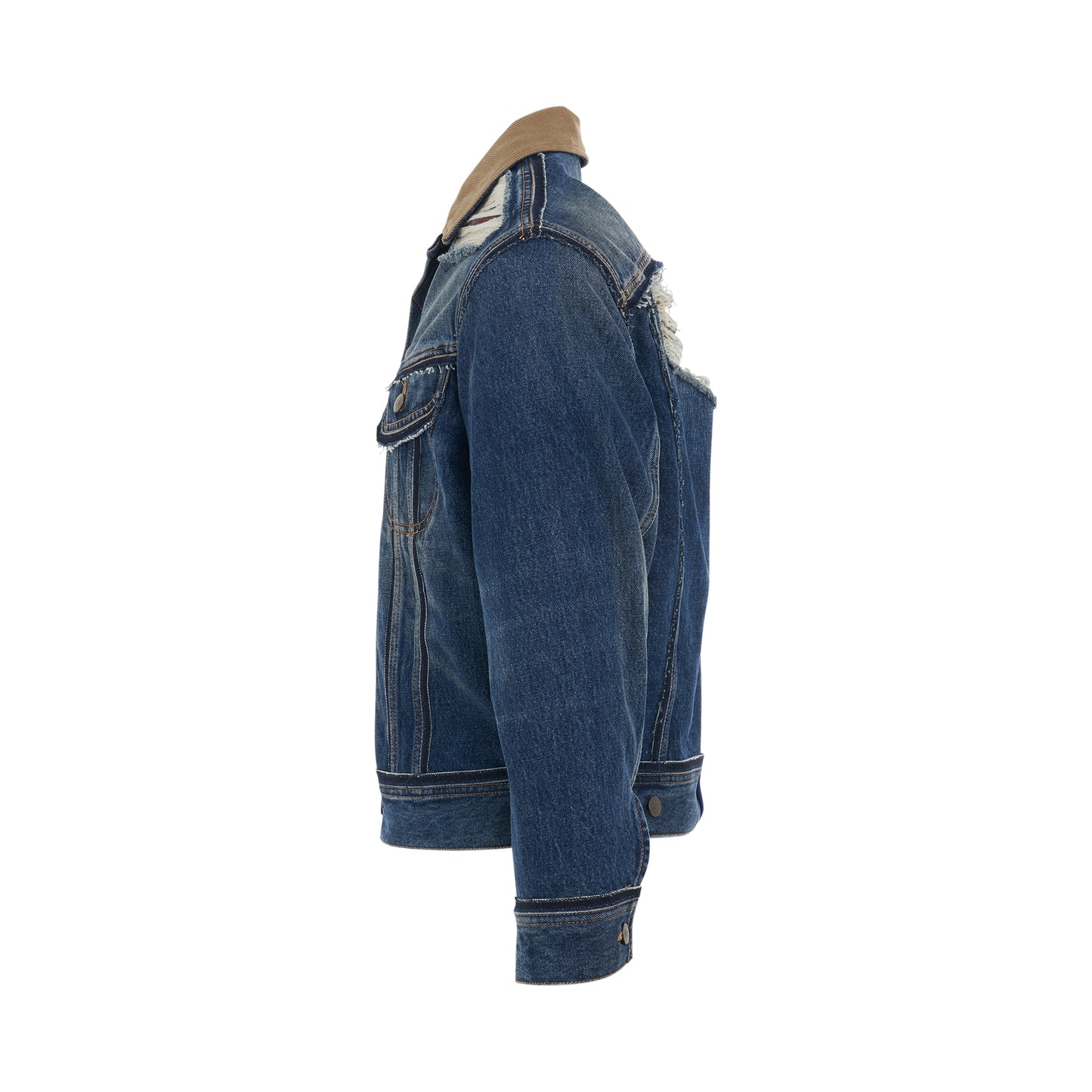 Oversize Deconstruction Cut-Out Denim Jacket