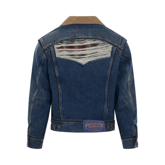 Oversize Deconstruction Cut-Out Denim Jacket