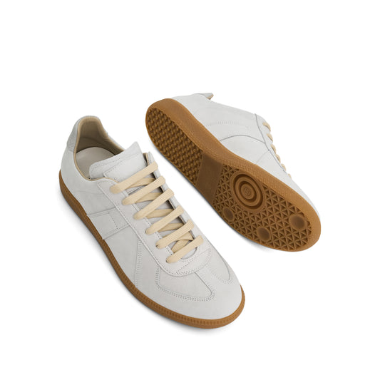 Replica Leather Sneaker in Light Grey