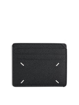 Maison Margiela Four Stitches Leather Card Holder in Black
