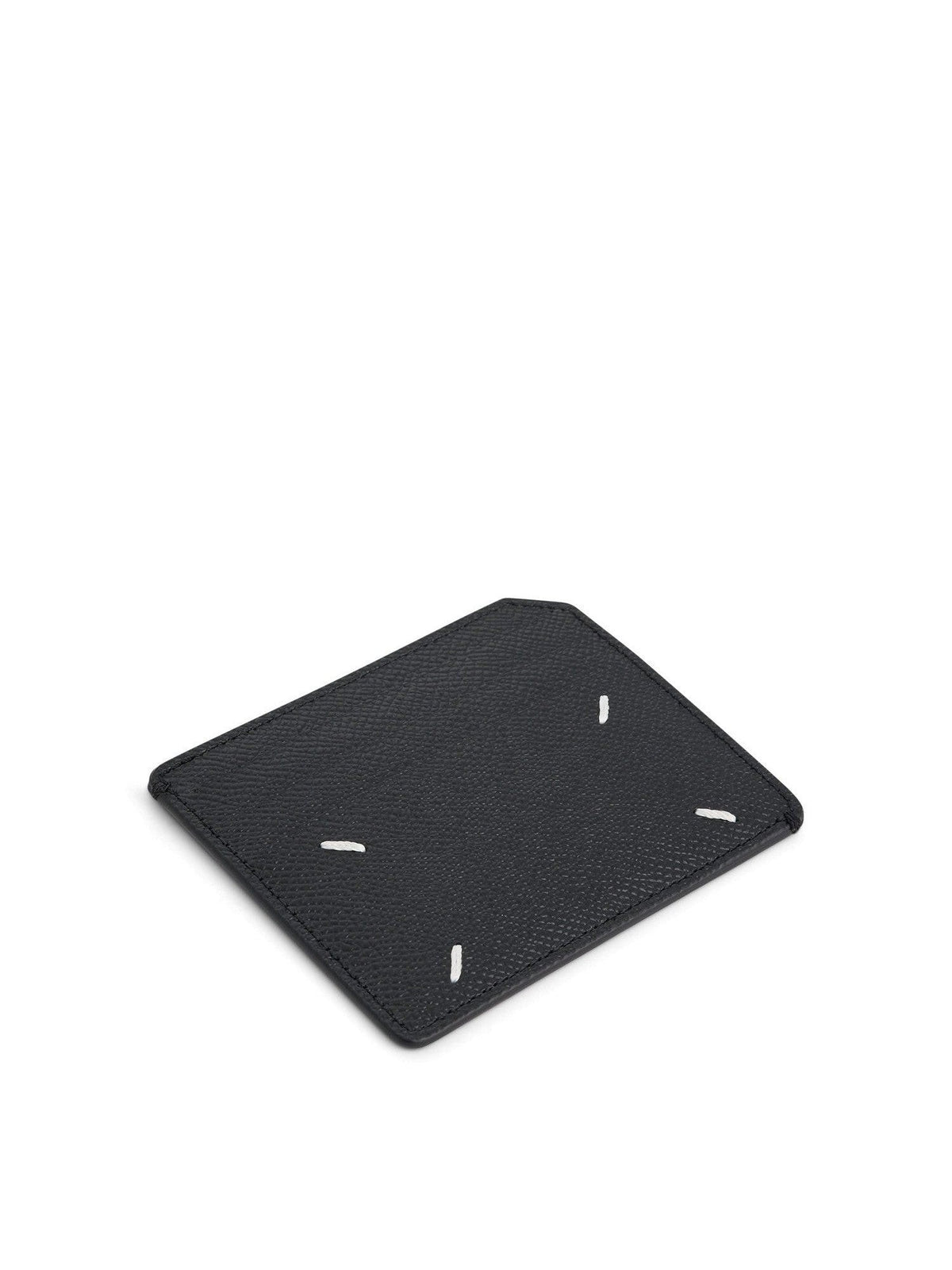 Maison Margiela Four Stitches Leather Card Holder in Black