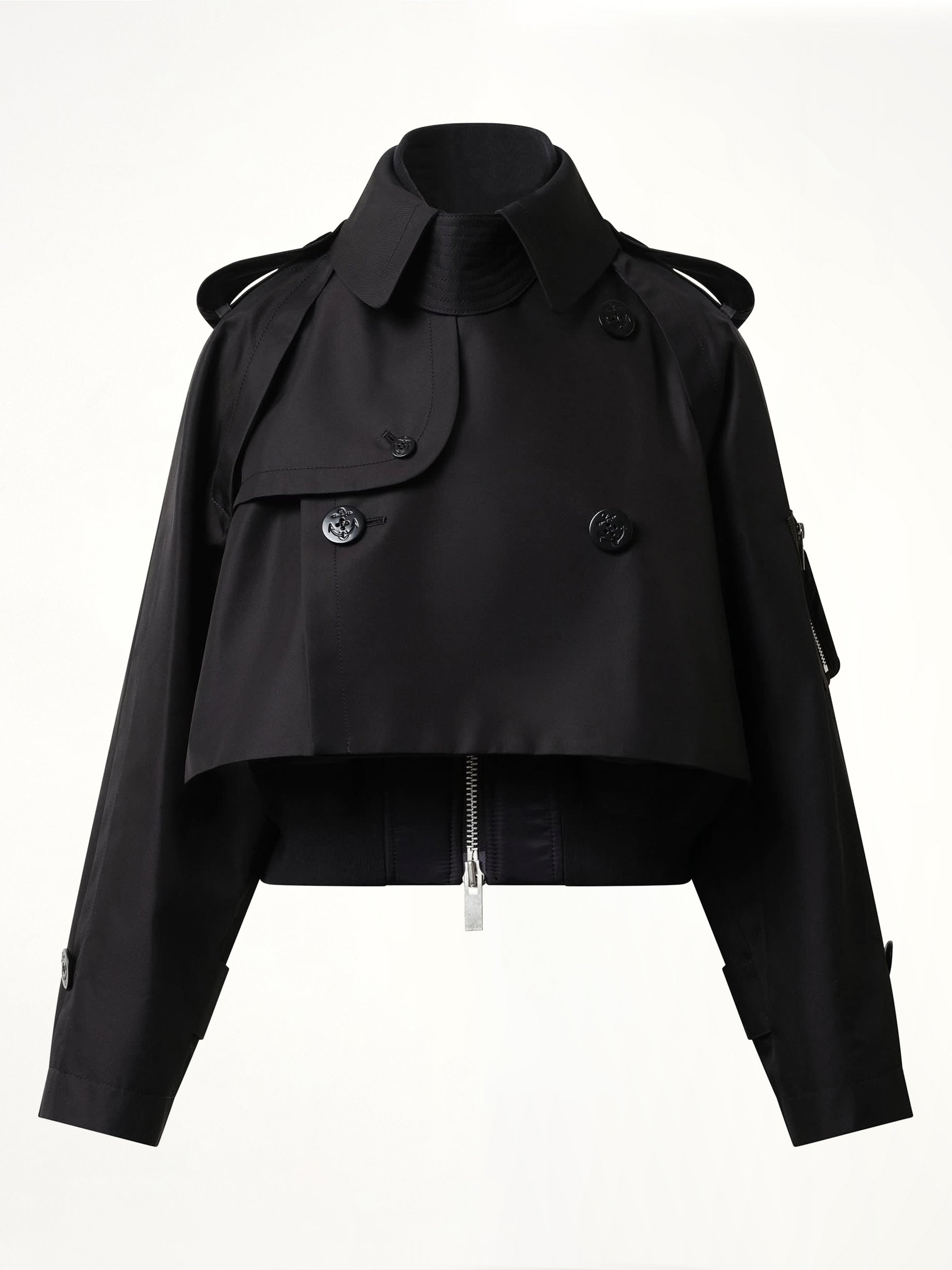 Cotton Gabardine x Nylon Twill Blouson in Black