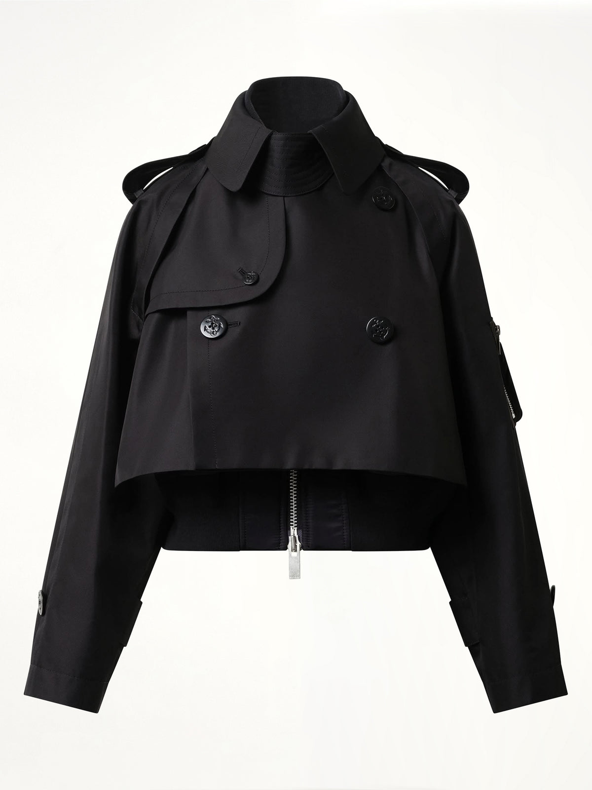 Cotton Gabardine x Nylon Twill Blouson in Black