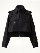 Cotton Gabardine x Nylon Twill Blouson in Black