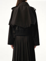 Cotton Gabardine x Nylon Twill Blouson in Black
