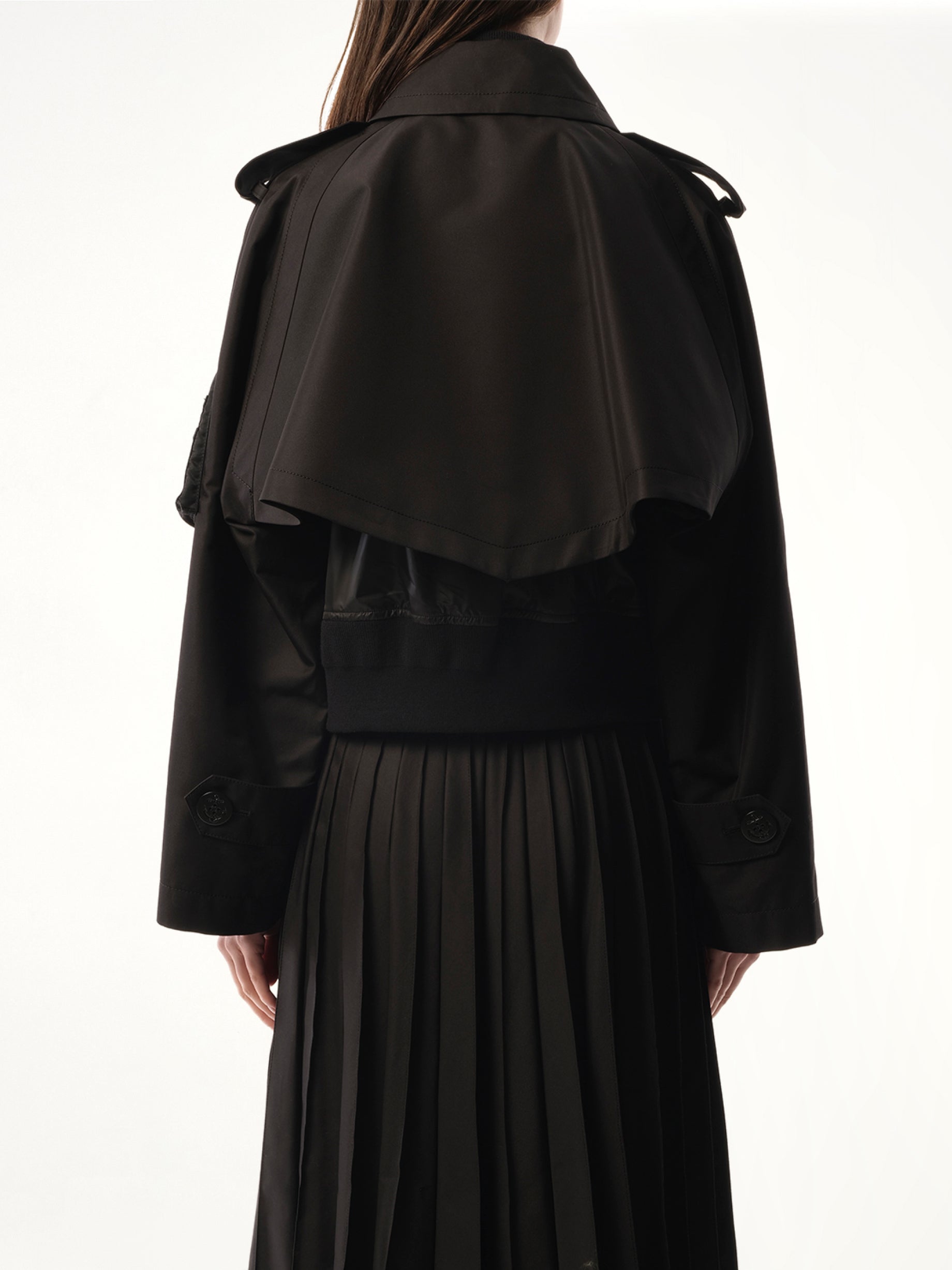 Cotton Gabardine x Nylon Twill Blouson in Black