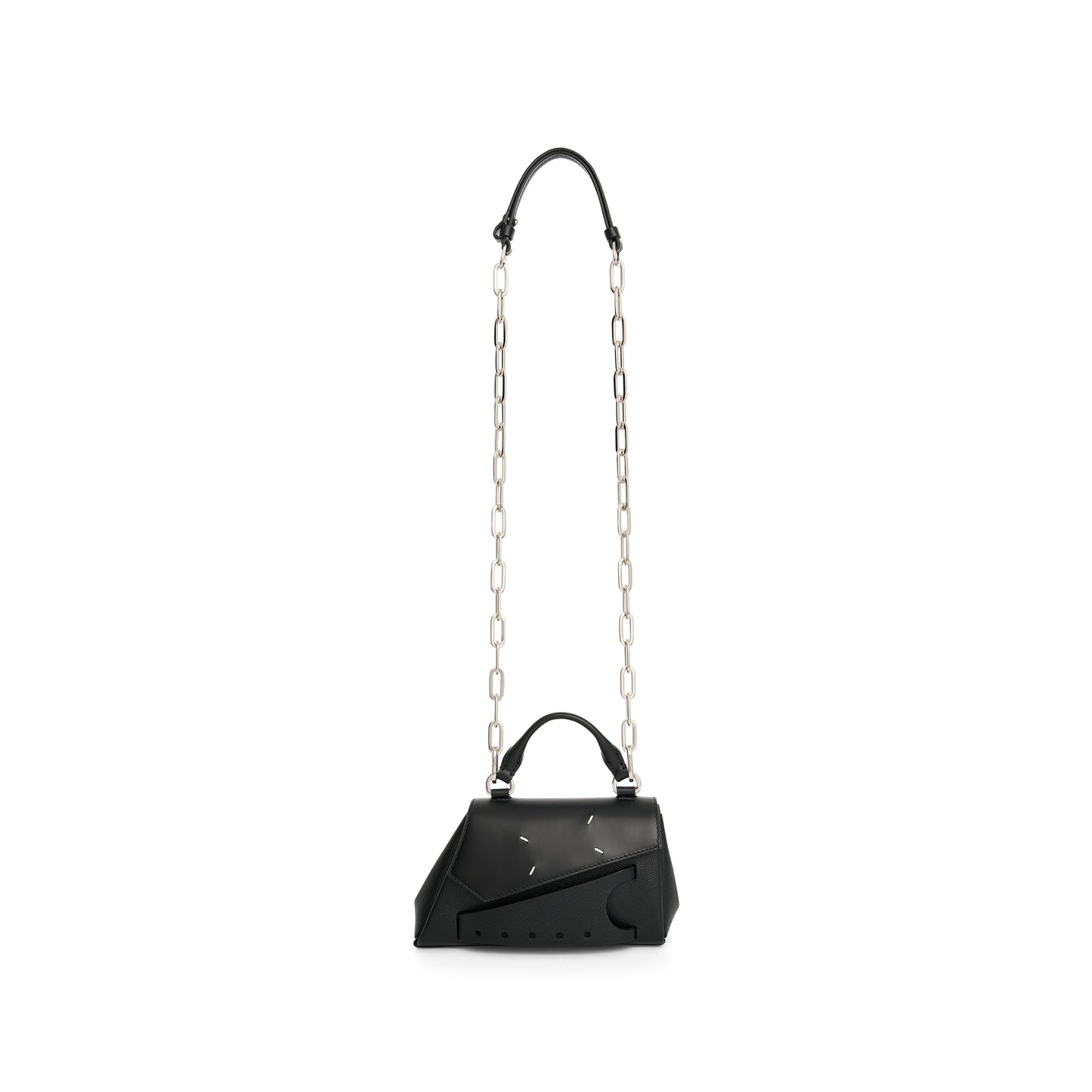 Micro Snatched Asymmetric Bag in Black