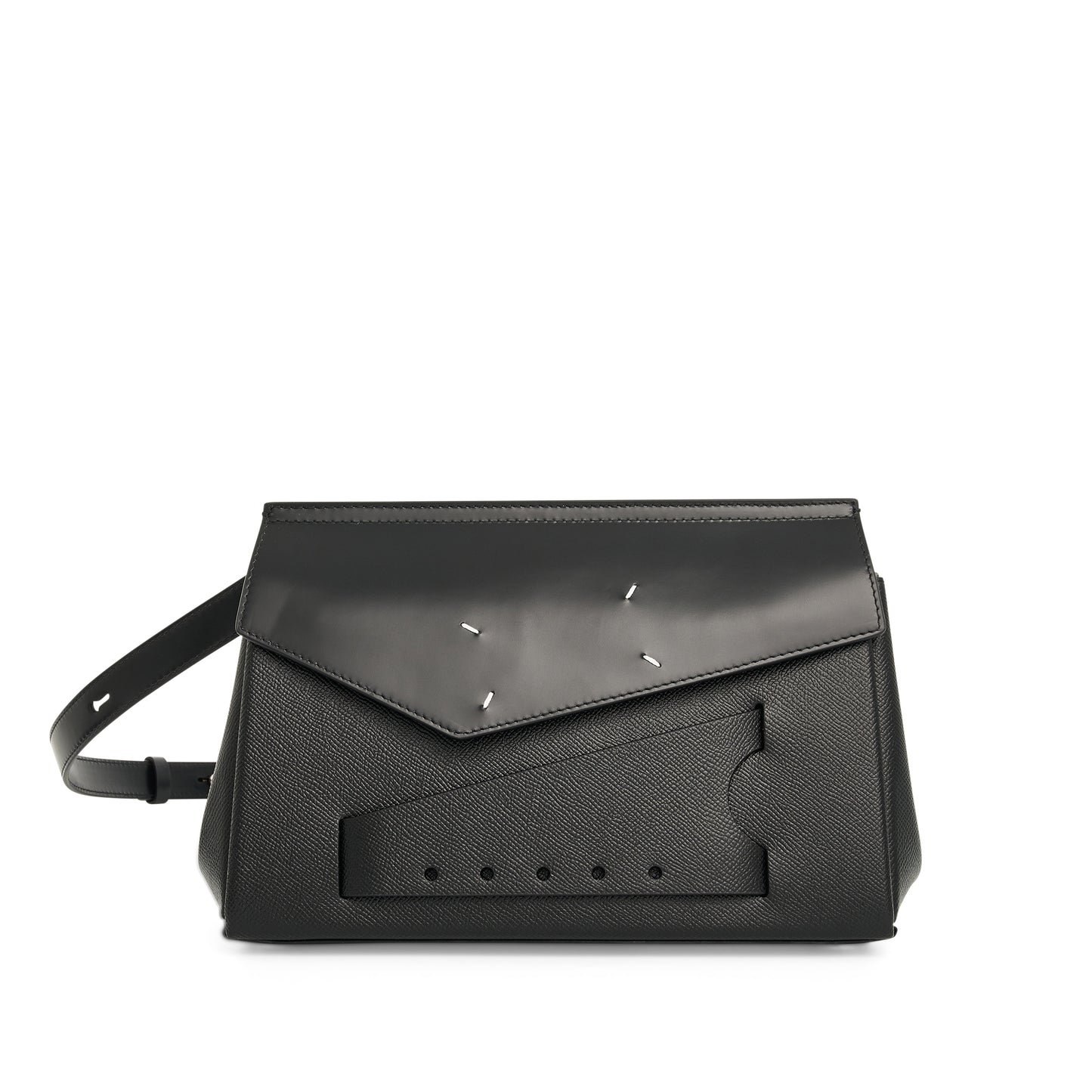 Snatched Leather Tote Bag in Black