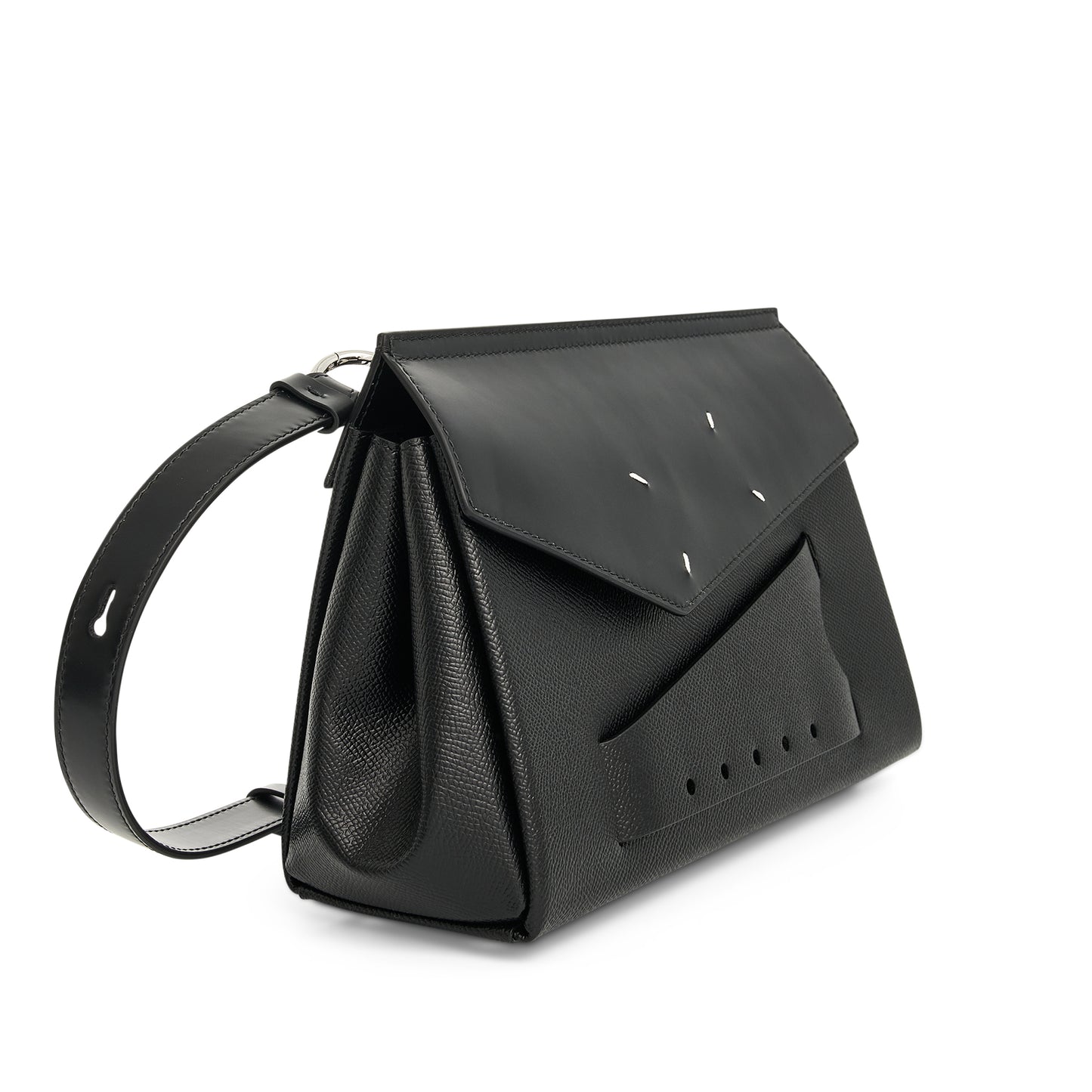 Snatched Leather Tote Bag in Black
