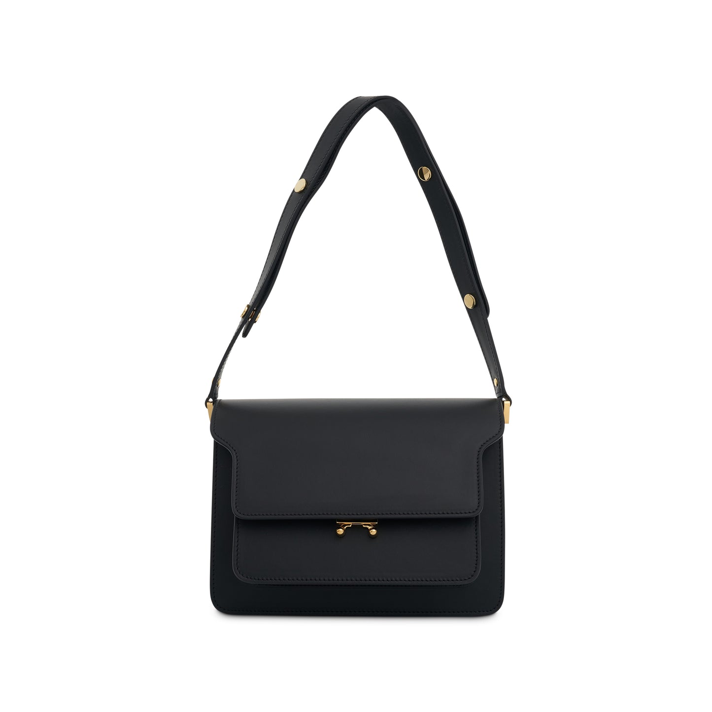 Trunk Medium Leather Bag in Black