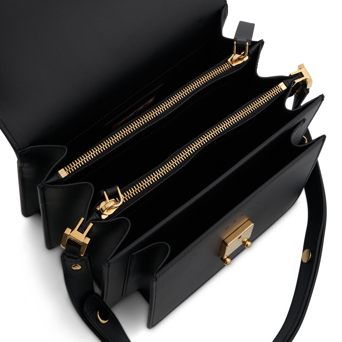 Trunk Medium Leather Bag in Black