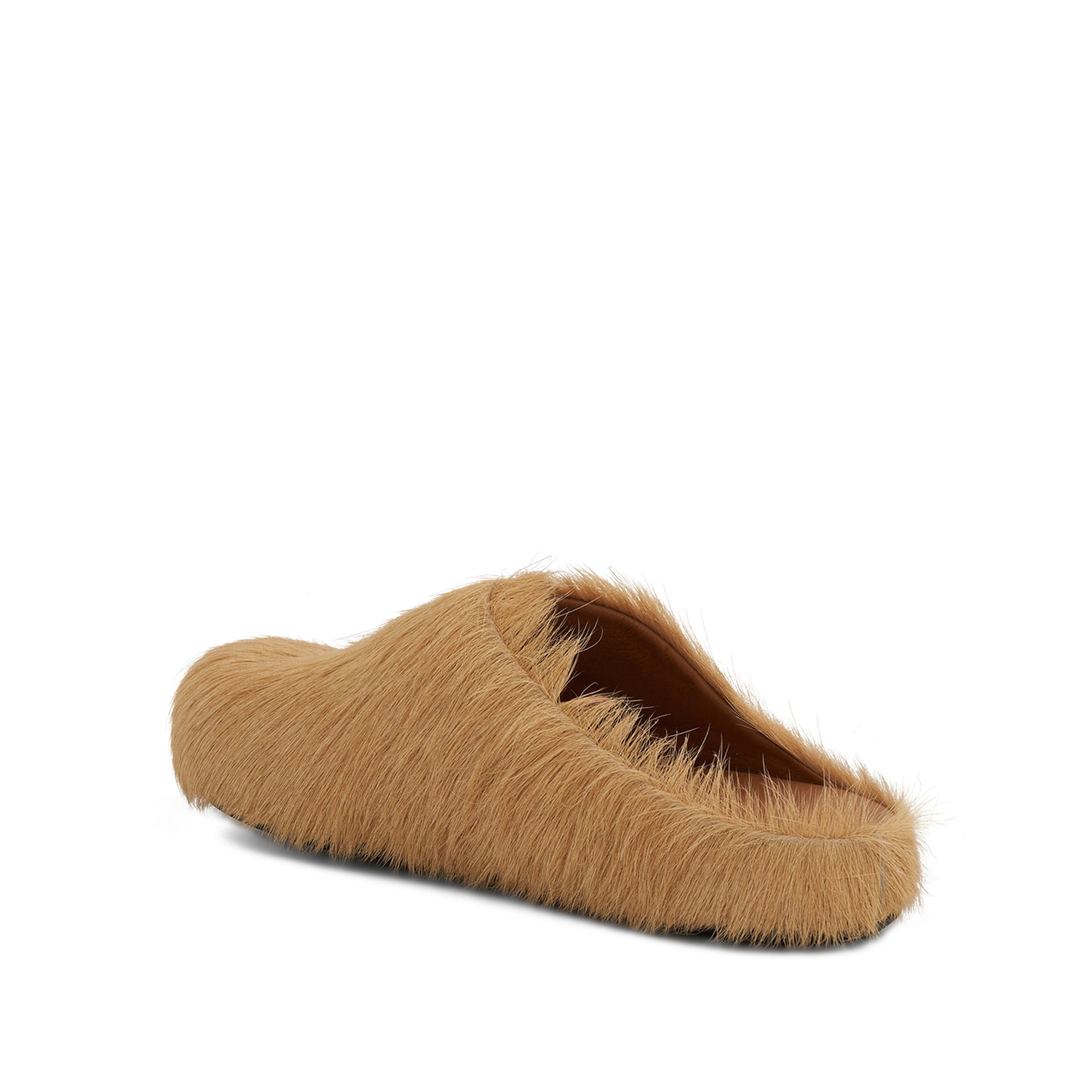 Fussbett Long Hair Calfskin Sabot in Hazelnut