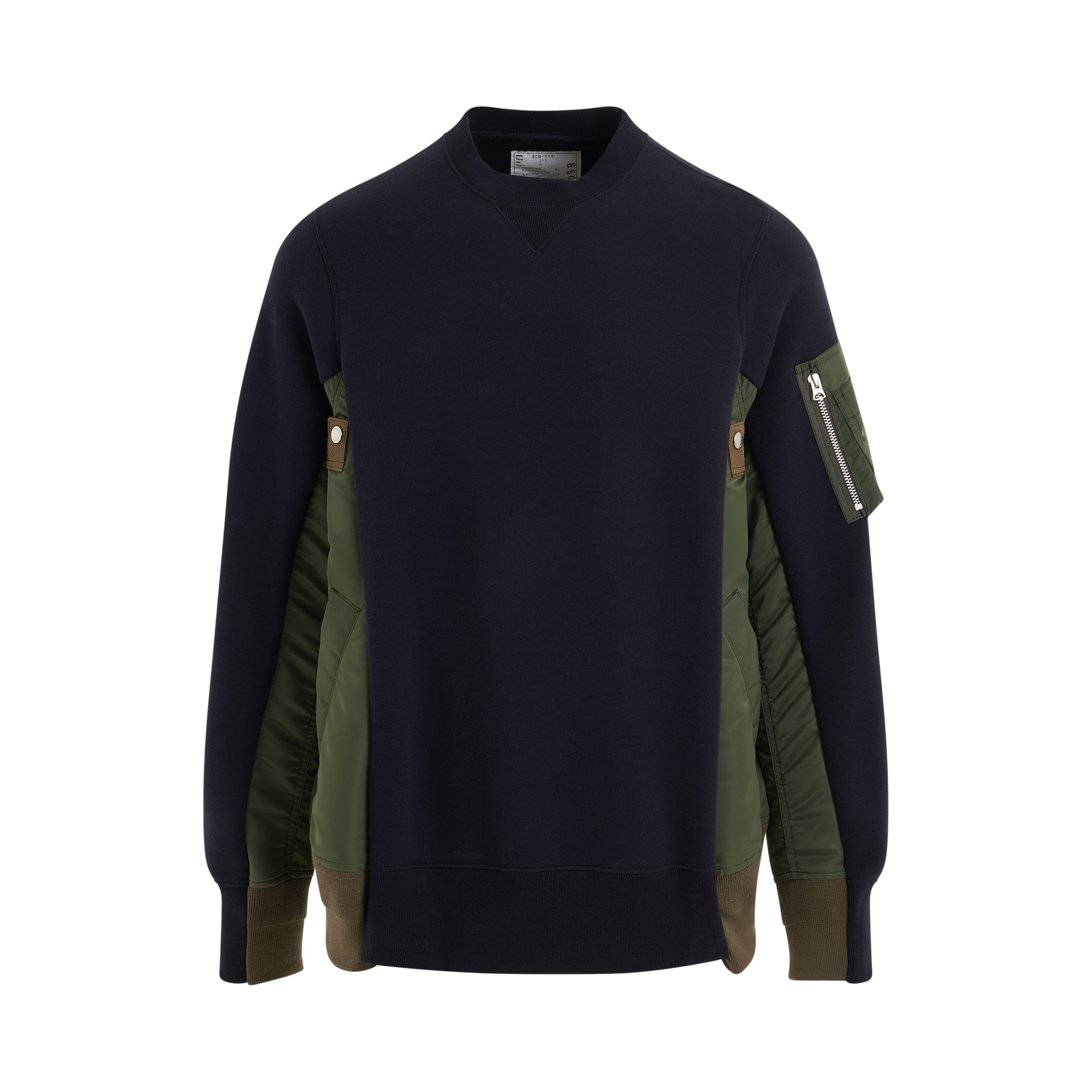 Sponge Sweat x Nylon Twill Pullover in Navy/Khaki