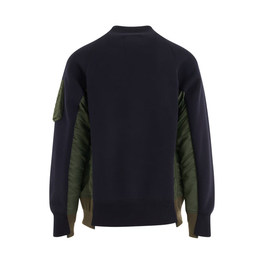 Sponge Sweat x Nylon Twill Pullover in Navy/Khaki