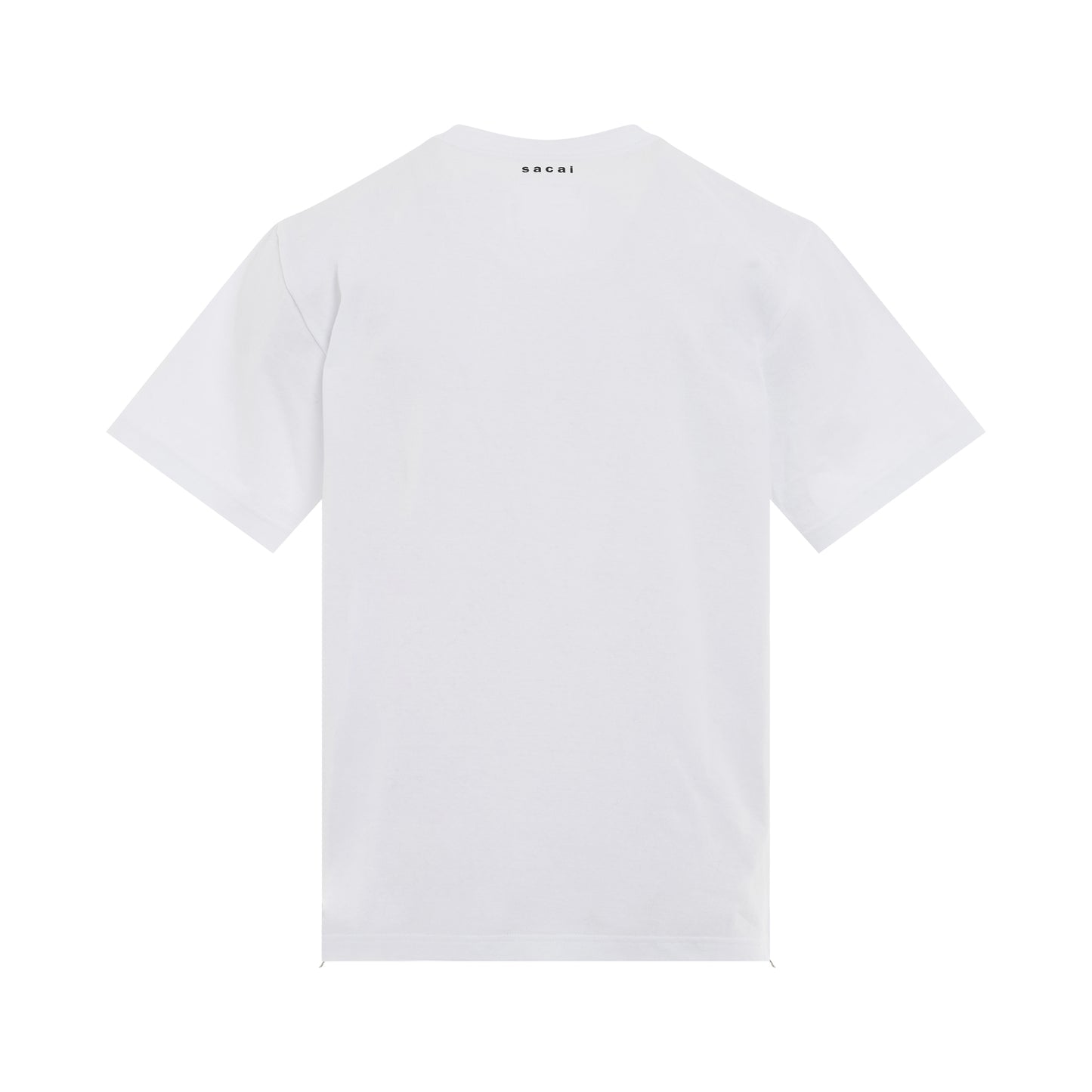 Cotton Side Zip T-Shirt in White