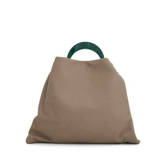 Venice Medium Hobo Bag in Light Camel/Spherical Green