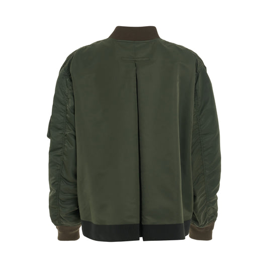 Nylon Twill Blouson in Khaki