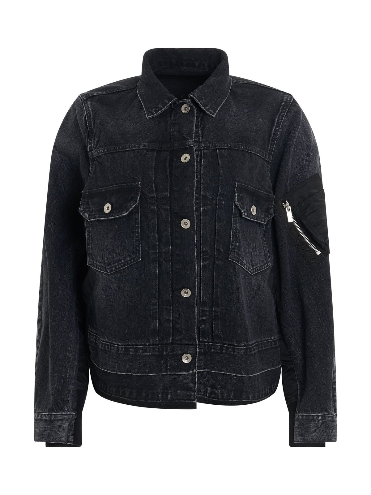 블랙 데님 & 나일론 트윌 재킷