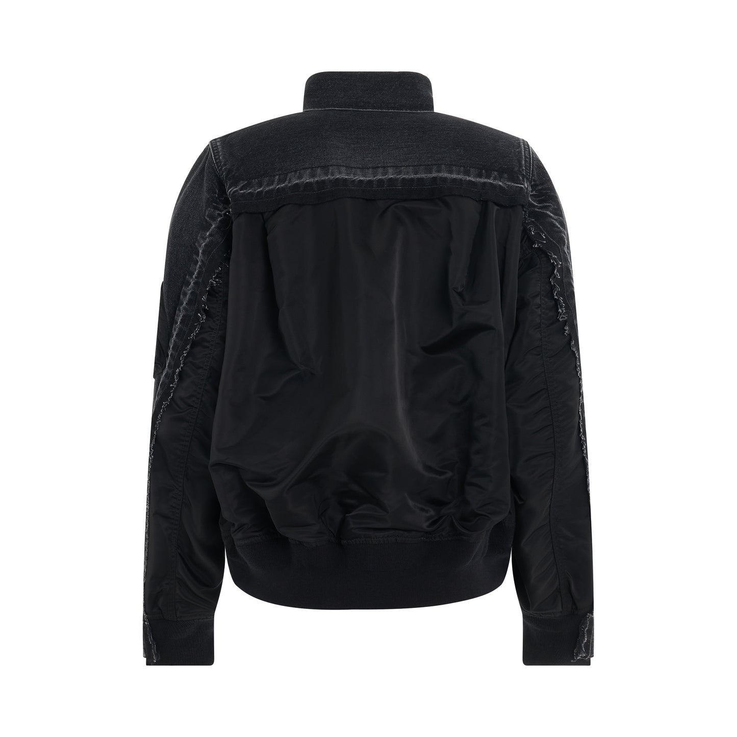 Denim & Nylon Twill Jacket in Black