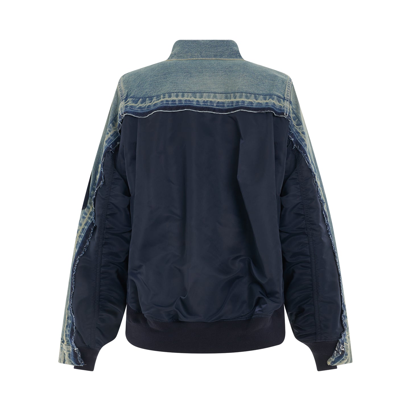 Denim & Nylon Twill Jacket in Light Blue