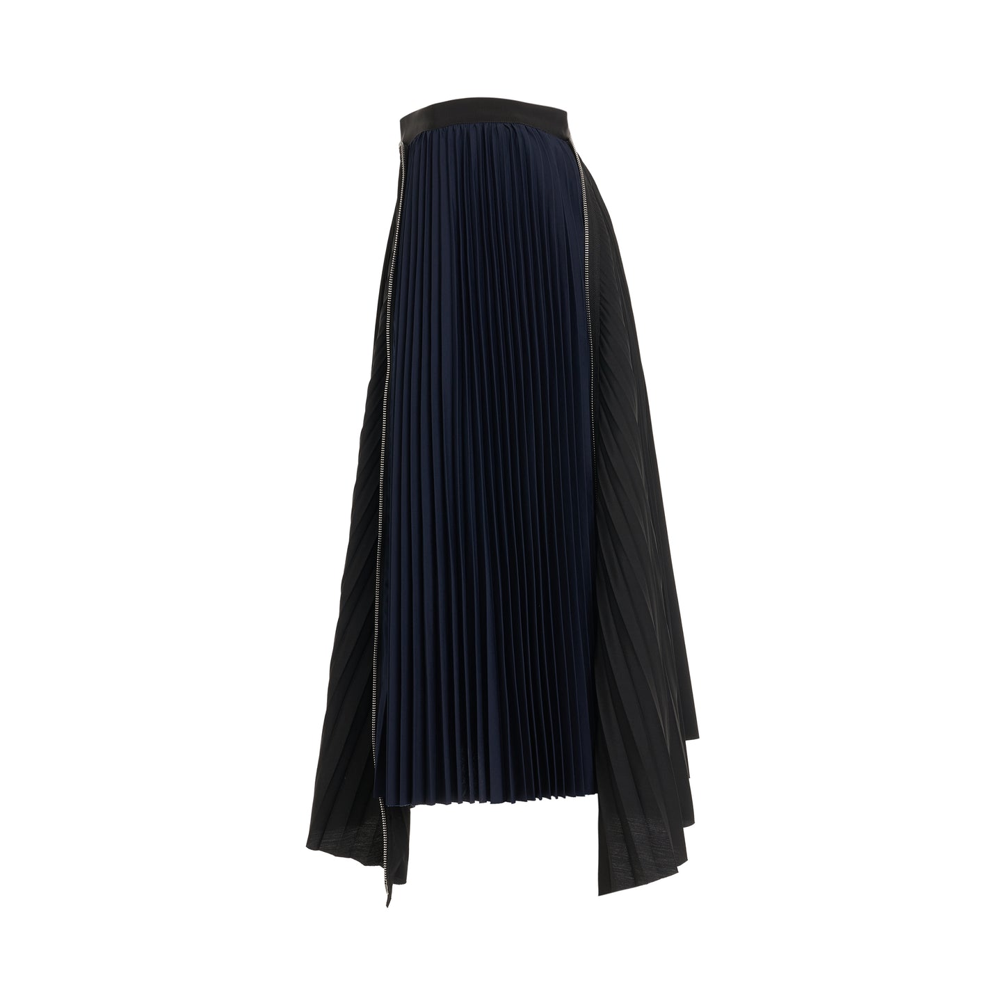 Cotton Zipper Skirt in Black