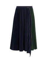 Cotton Zipper Skirt in Navy