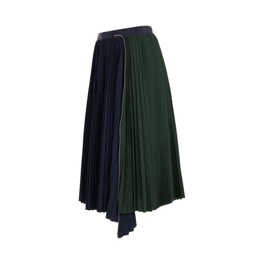 Cotton Zipper Skirt in Navy