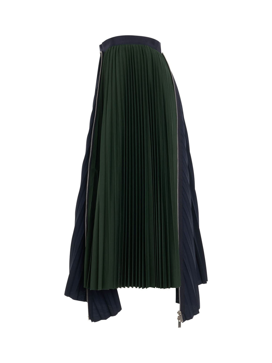 Cotton Zipper Skirt in Navy