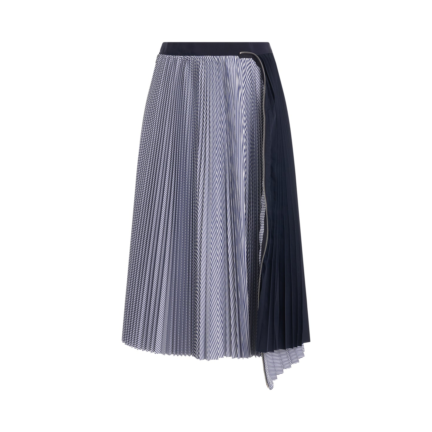 Cotton Zipper Skirt in Stripe