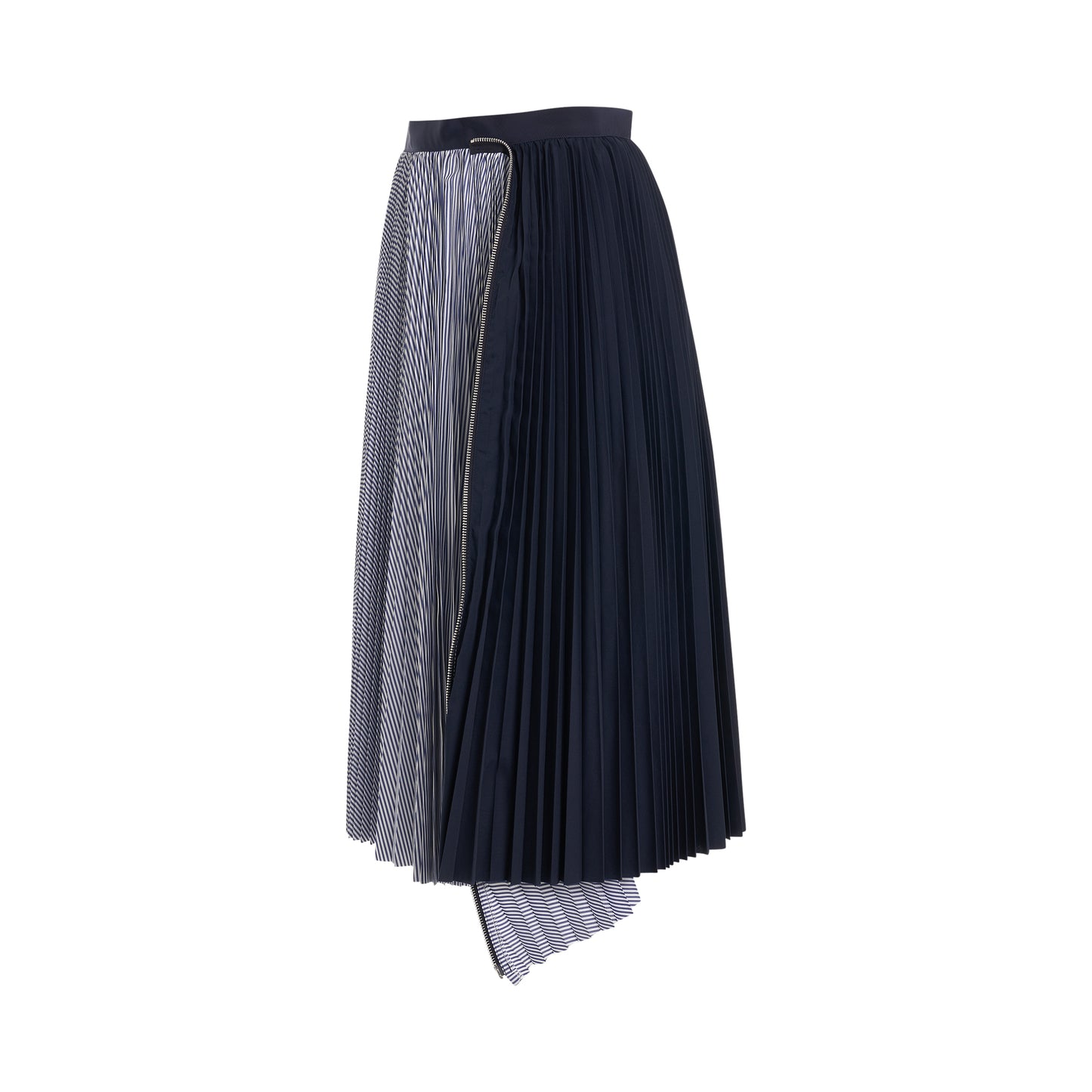 Cotton Zipper Skirt in Stripe