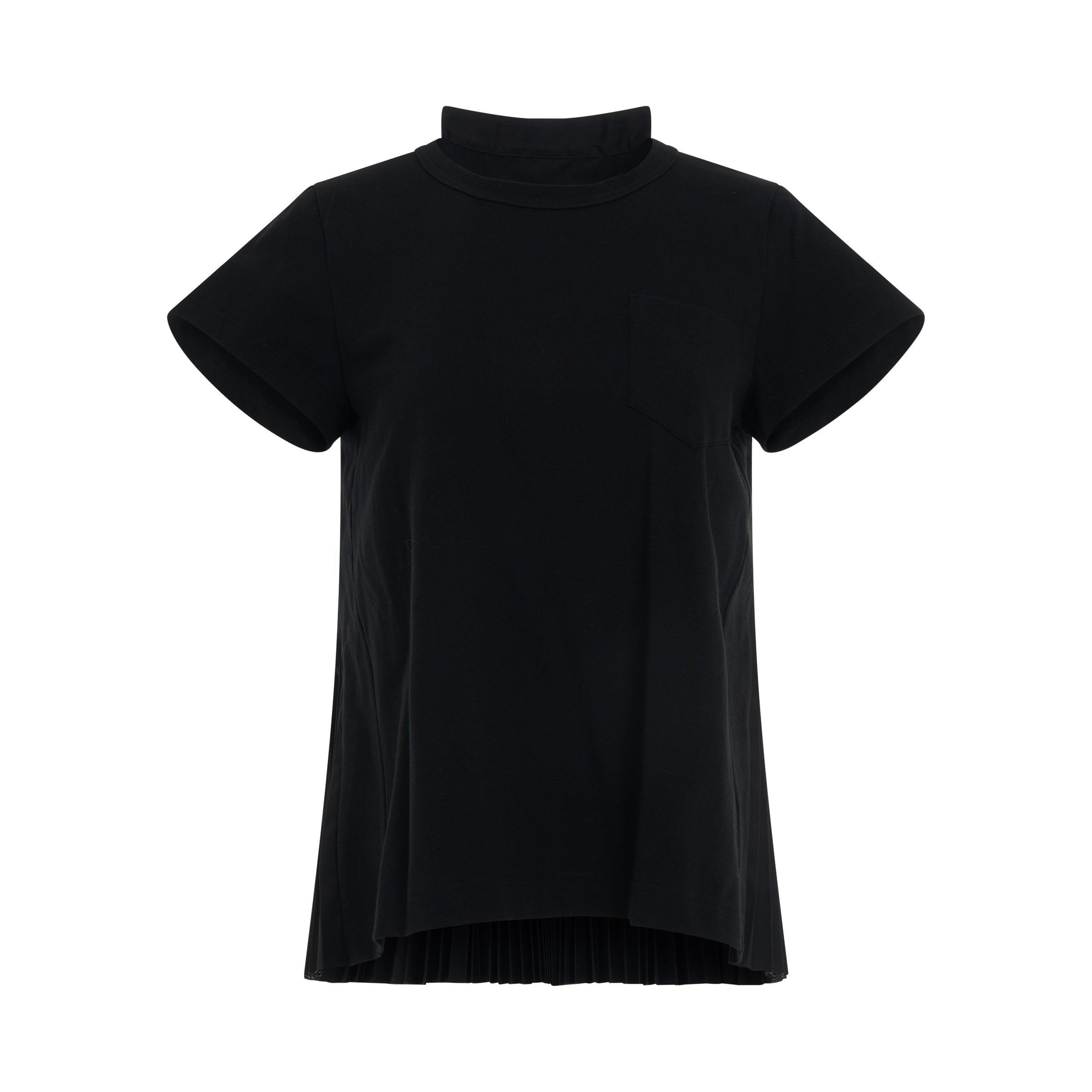 Contrast Panel T-Shirt in Black