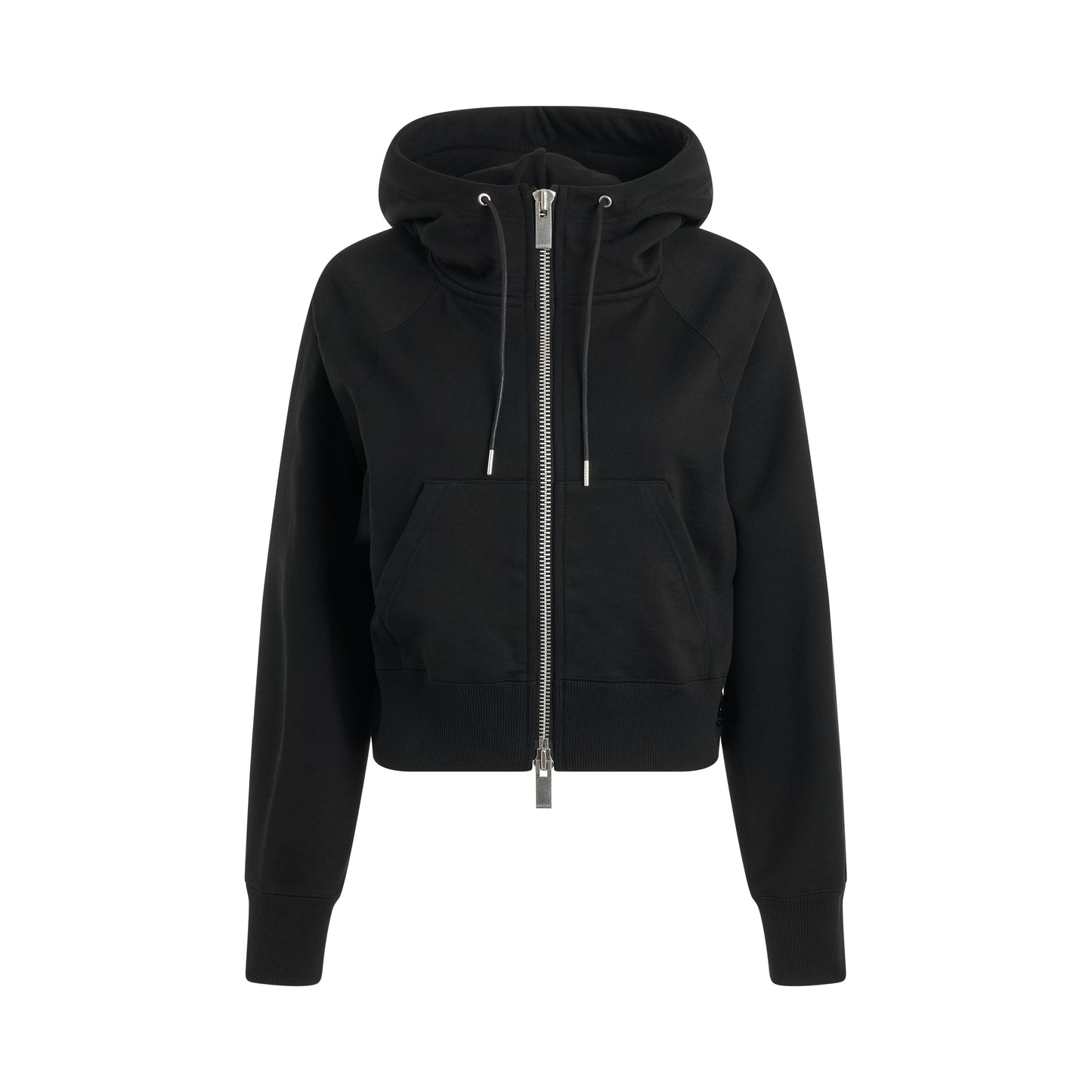 S Sweat Jersey Zip Hoodie in Black