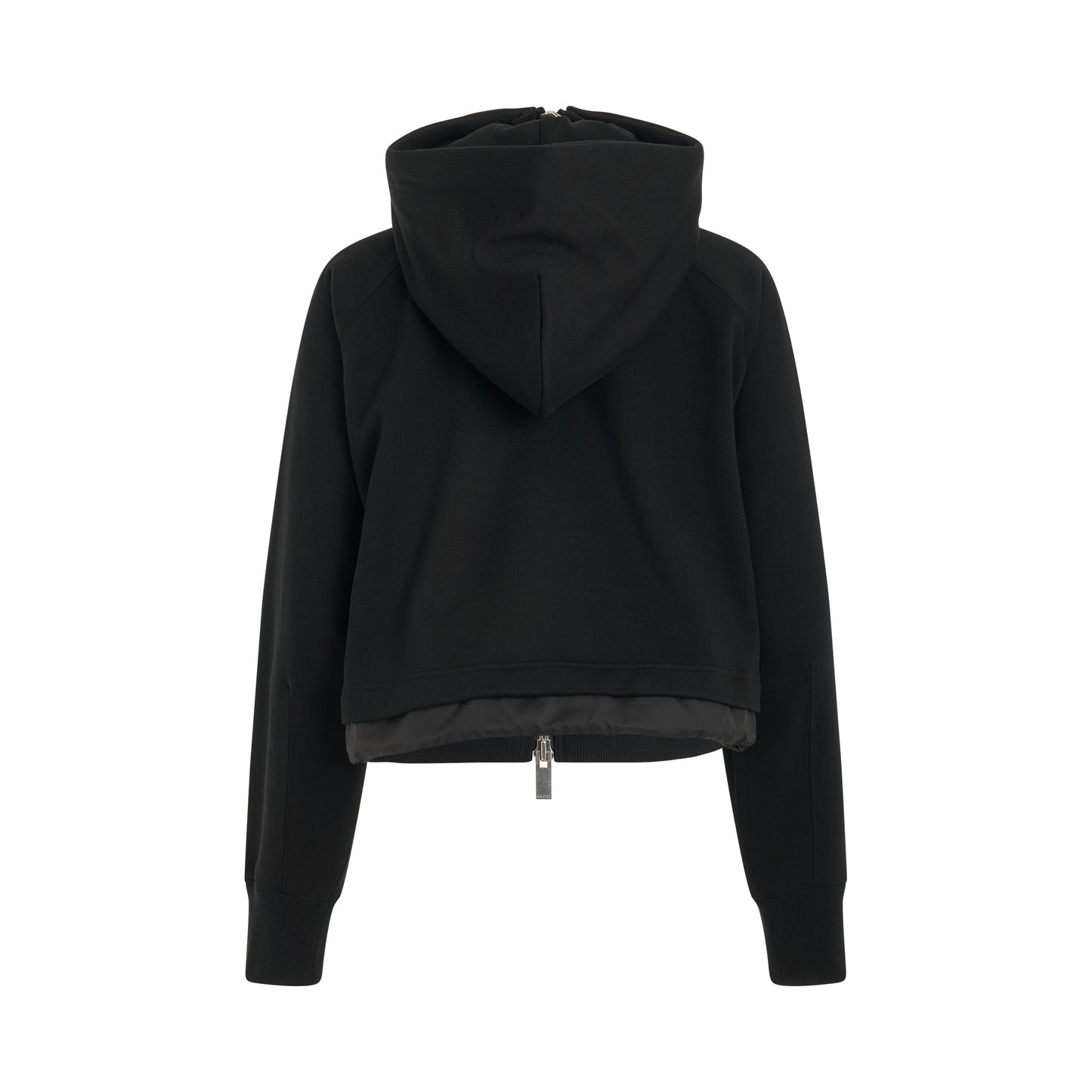 S Sweat Jersey Zip Hoodie in Black