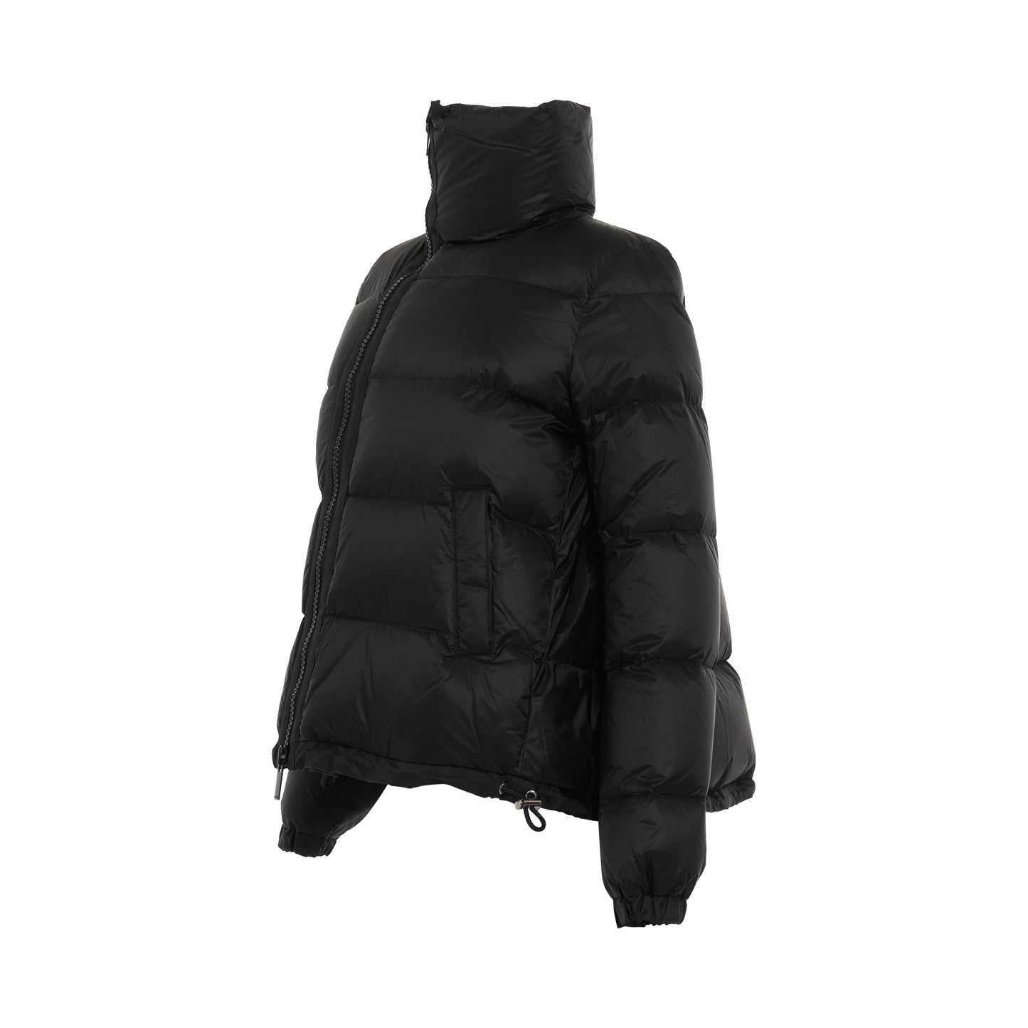 Puffer Zip Jacket in Black