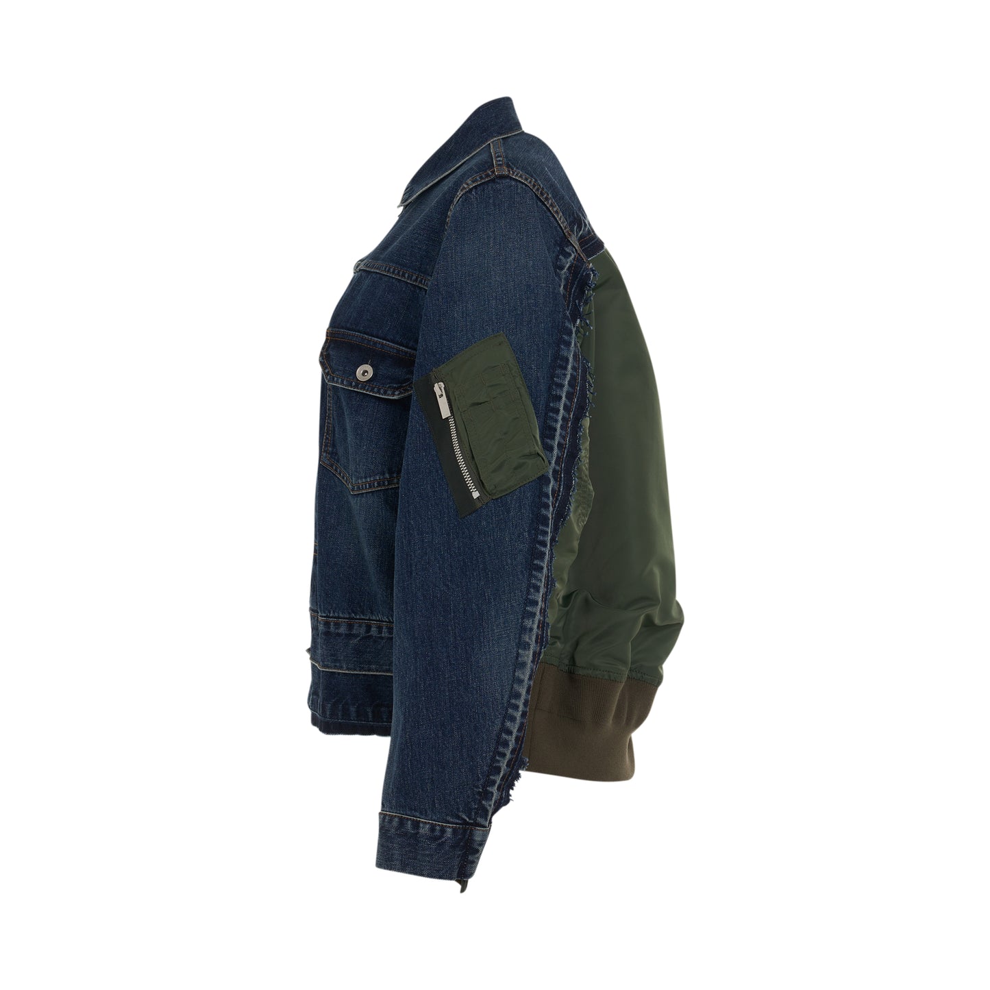 Classic Denim x Nylon Twill Jacket in Blue