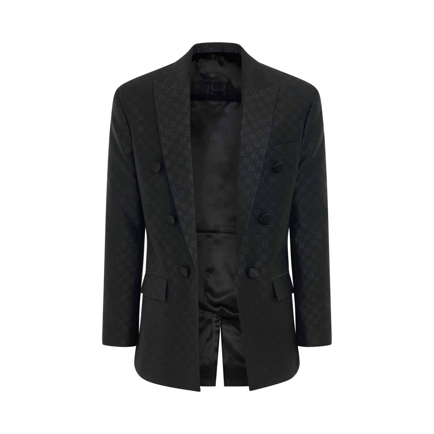 Monogram Jacquard 6 Buttons Jacket in Black