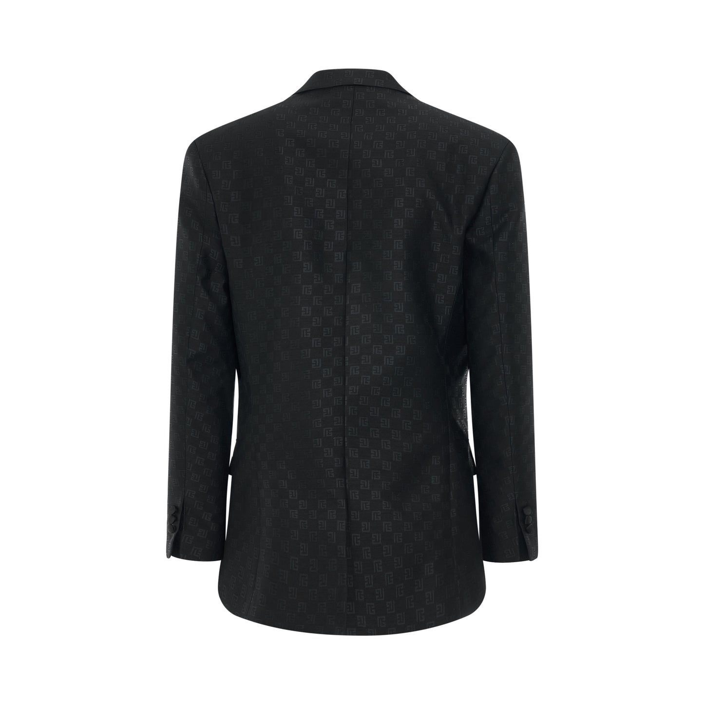 Monogram Jacquard 6 Buttons Jacket in Black