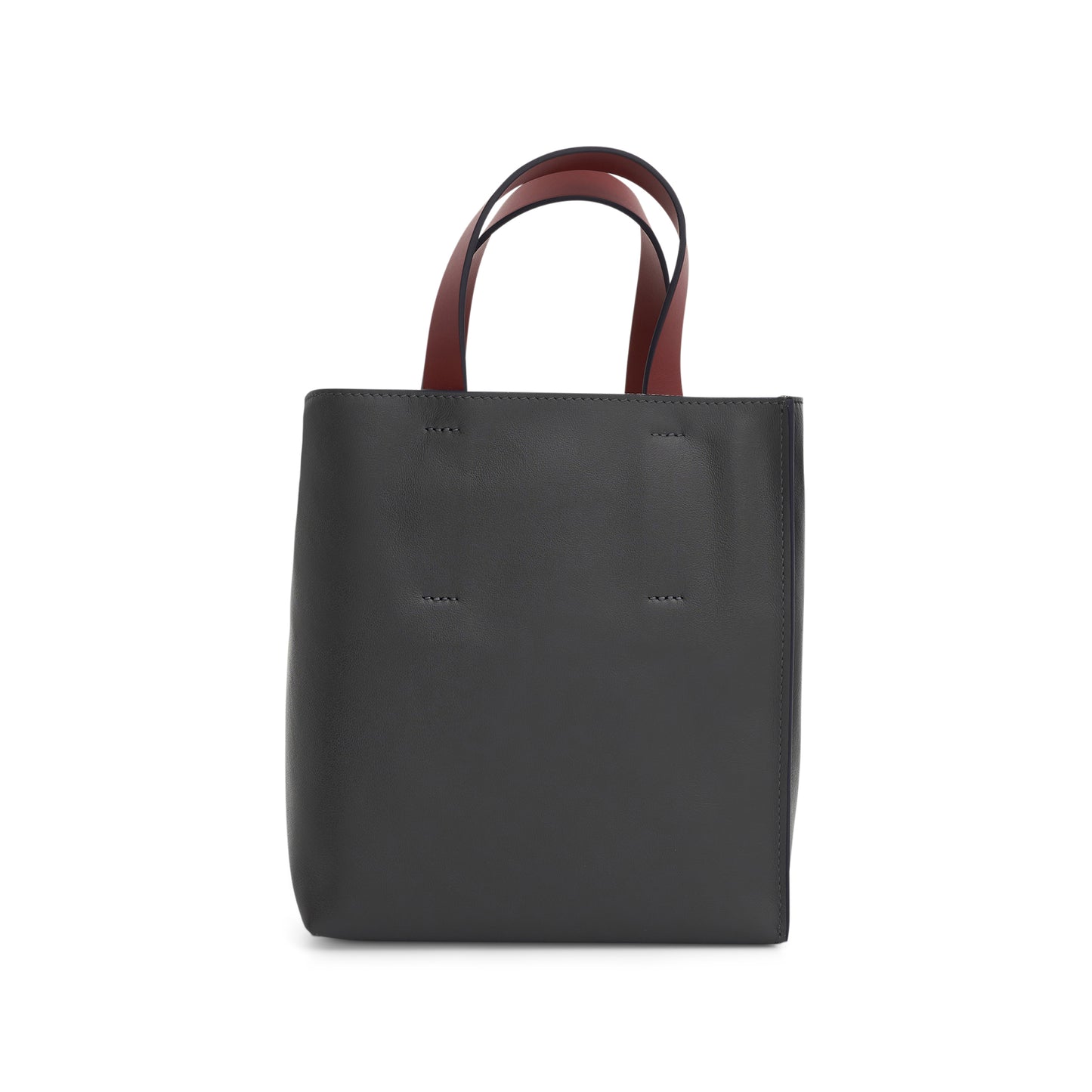 Museo Soft Leather Tote Bag in Black/Mercury/Burgundy