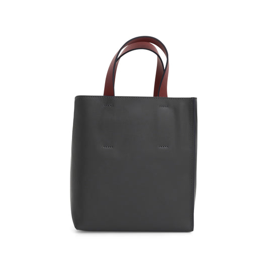 Museo Soft Leather Tote Bag in Black/Mercury/Burgundy